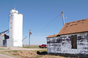 Grain elevator in Dundee, Kansas by Kathy Alexander.