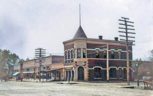 Erie Block in Erie, Kansas in about 1900.