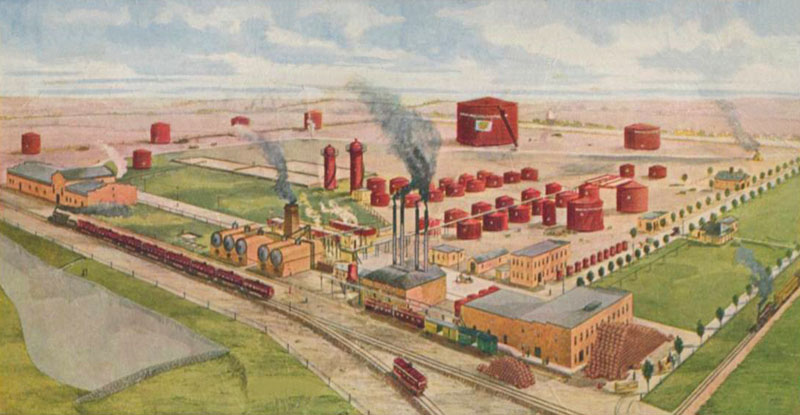 Great Western Oil Refinery in Erie, Kansas, 1905.