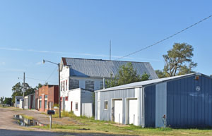 Main Street buildings in Galatia, Kansas by Kathy Alexander.