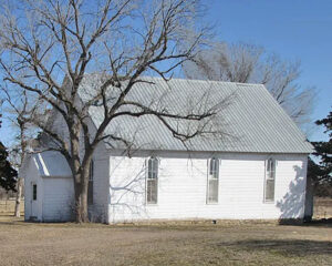 Old Methodist Church in Mont Ida, Kansas.