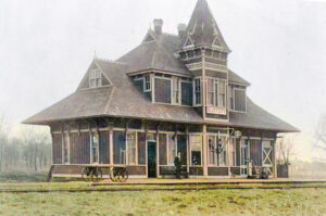 Bluff City, Kansas depot, about 1882.