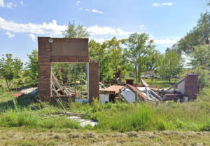 Fallen building in Brantford, Kansas, courtesy Google Maps.