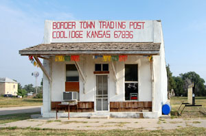 This old trading post in Coolidge, Kansas was built as a general store in 1888. Photo by Kathy Alexander.