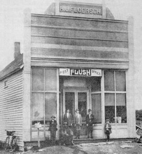 Store and post office in Flush, Kansas, 1905.