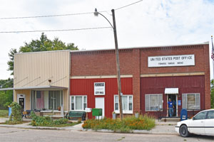 Business buildings in Formoso, Kansas by Kathy Alexander.