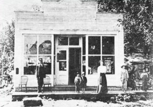 An early post office and store in Ionia, Kansas.