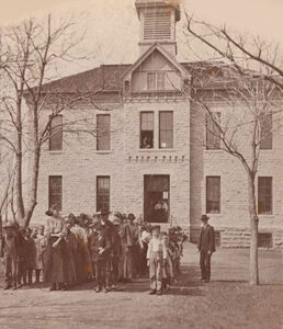 Old public School in Louisville, Kansas.