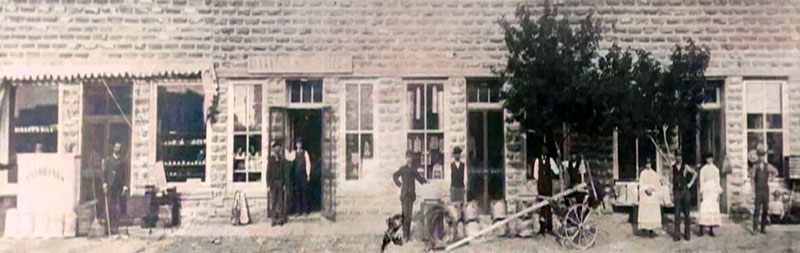 Old business building in Omio, Kansas.