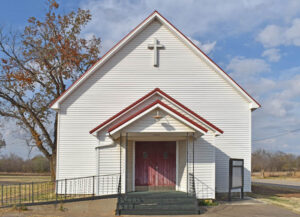 Old Methodist Church in Angola, Kansas.