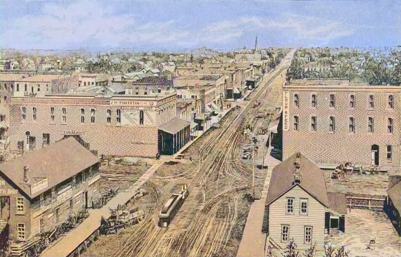 Looking North on 5th Street in Clay Center, Kansas, 1887.