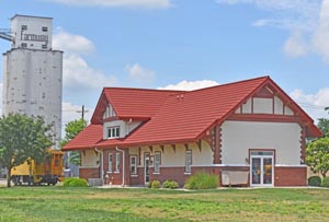 The old Chicago, Rock Island & Pacific Railroad Depot still stands in Clay Center today, photo by Kathy Alexander.