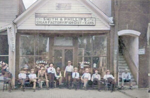 Smith & Phillips Cigar Factory, in Clay Center in about 1895.