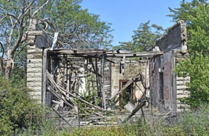 Old bank-post office in Densmore, Kansas today, by Kathy Alexander.