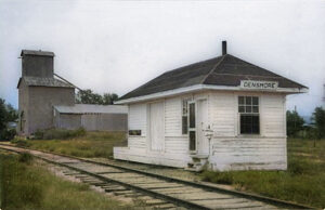 Missouri Pacific Railroad Depot in Densmore, Kansas.