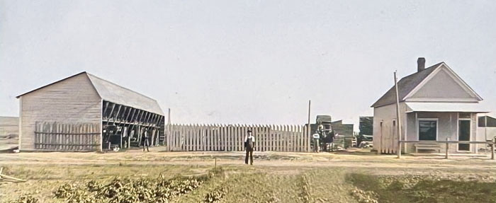 Densmore, Kansas Lumber Yard.