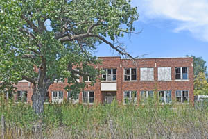 The old high school in Edmond, Kansas still stands, by Kathy Alexander.