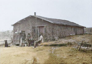 Sod dugout house in Norton County, Kansas.