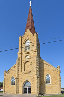 Holy Family Catholic Church in Odin, Kansas, by Kathy Alexander.