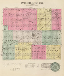 Woodson County, Kansas Map by L.H. Everts & Co., 1887.