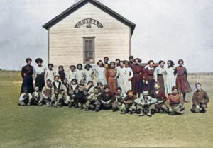 Two-room school in Studley, Kansas.