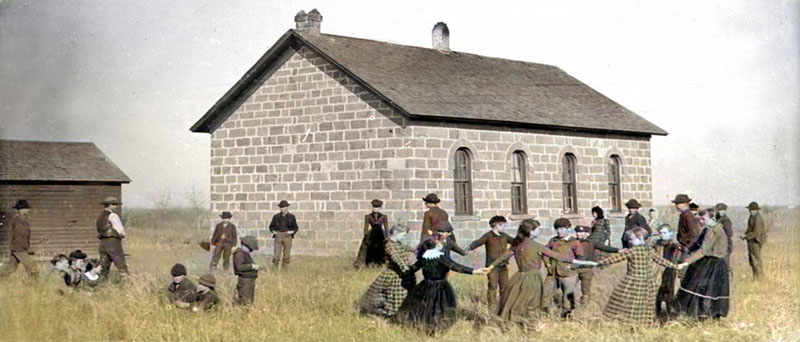 The old Centennial School in Montgomerry County, Kansas, 1892. The old Centennial School in Montgomerry County, Kansas, 1892.