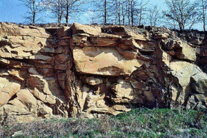 Sandstone Outcrop in the Chautauqua Hills, courtesy of Kansas Geological Survey.
