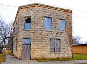 Old bank building in Dwight, Kansas by Kathy Alexander.