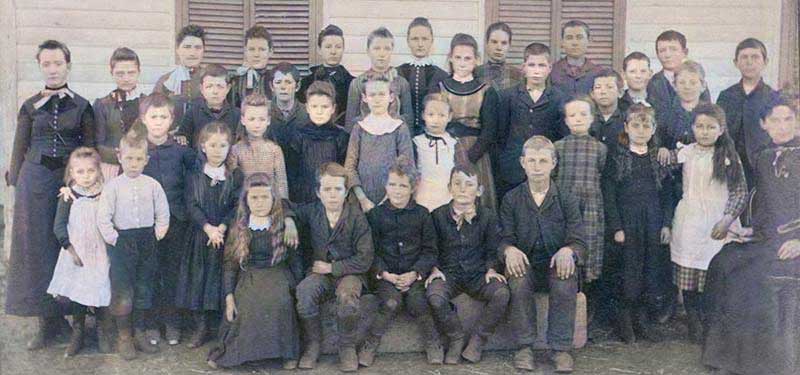 School children in Morris County, Kansas, 1888.