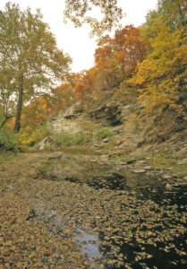 Mission Creek at Echo Cliff Park by Echo Cliff Park in Wabaunsee County, Kansas, courtesy of the Kansas Geological Survey.