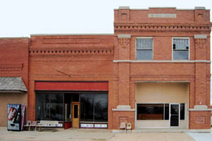 Business buildings in Eskridge, Kansas by Kathy Alexander.