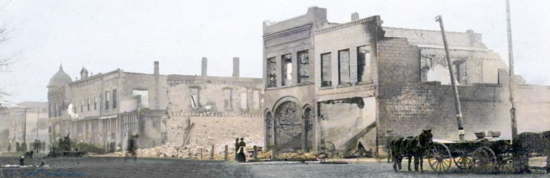 Eskridge, Kansas after the 1913 Fire. Eskridge, Kansas after the 1913 Fire.