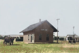 Manhattan, Alma & Burlingame Railway Depot in Eskridge, Kansas.