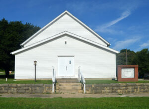 Business buildings in Harveyville, Kansas by Kathy Alexander.