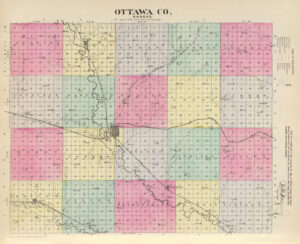 Ottawa County, Kansas Map by L. H. Everts & Co, 1887.