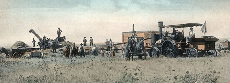 Wheat harvest in Ottawa County, Kansas.