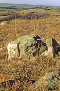 Quartzite boulder at Mount Mitchell, Kansas.