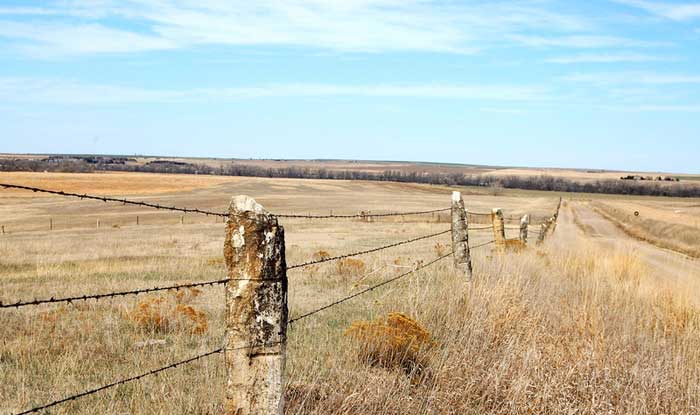 Post Rock Fence in Ellis County, Kansas. 