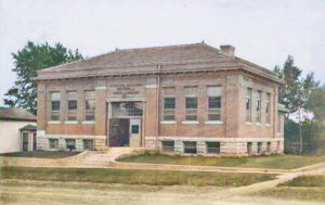 The old Morrill Public Library in Hiawatha, Kansas.