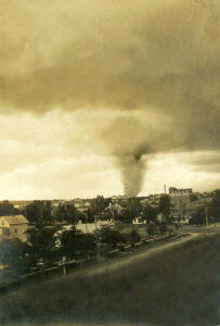 A tornado in Norton, Kansas in 1909.