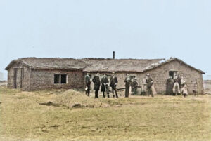 Sod house hotel in Beeler, Kansas.