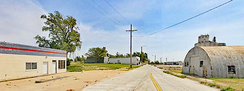 Brownell, Kansas Main Street, courtesy of Google Maps.