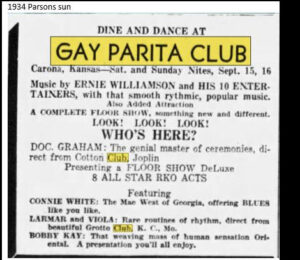 Gay Parita advertisement 1934.