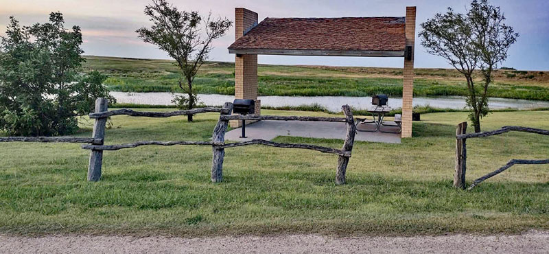 Goodman State Fishing Lake and Wildlife Area, near Ness City, Kansas. Photo courtesy of Google Maps.