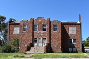 Old rural high school in Herndon, Kansas by Kathy Alexander.