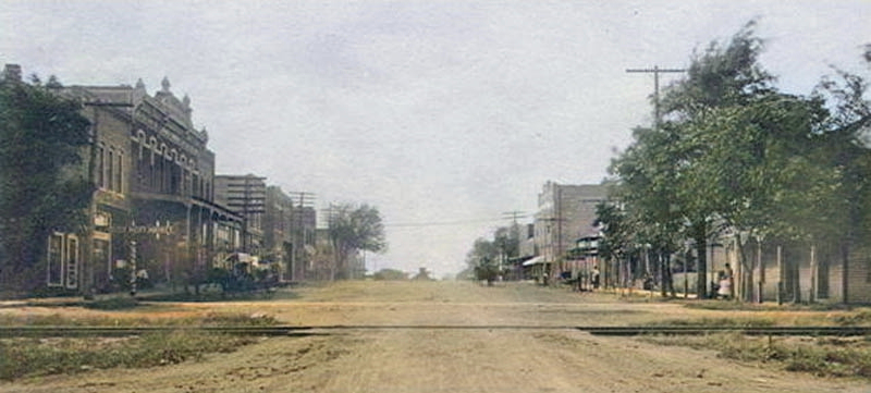 Vintage Mound Valley, Kansas Main Street.