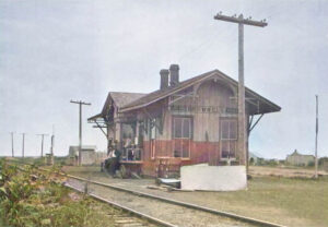 Old Missouri Pacific Railroad Depot in Brownell, Kansas.