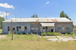 Old deteriorating building in Marienthal, Kansas, courtesy of Google Maps.
