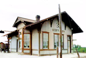 Atchison, Topeka & Santa Fe Railroad in Scott City, Kansas.