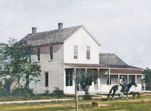 Scott County Courthouse in Scott City, Kansas in about 1890.